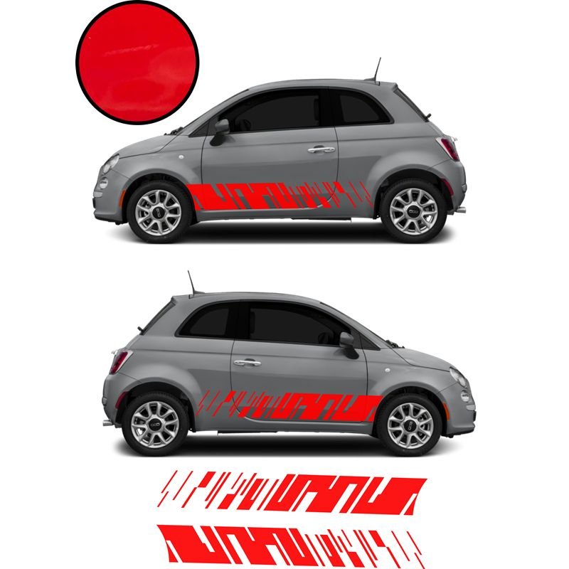 Fiat 500 bandes bas de caisse x2 Modern kit autocollant sticker Fun Stickers