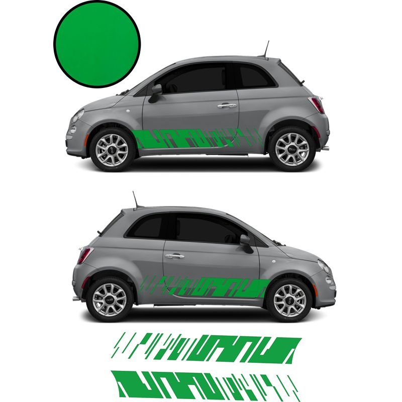 Fiat 500 bandes bas de caisse x2 Modern kit autocollant sticker Fun Stickers