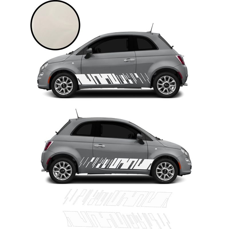Fiat 500 bandes bas de caisse x2 Modern kit autocollant sticker Fun Stickers