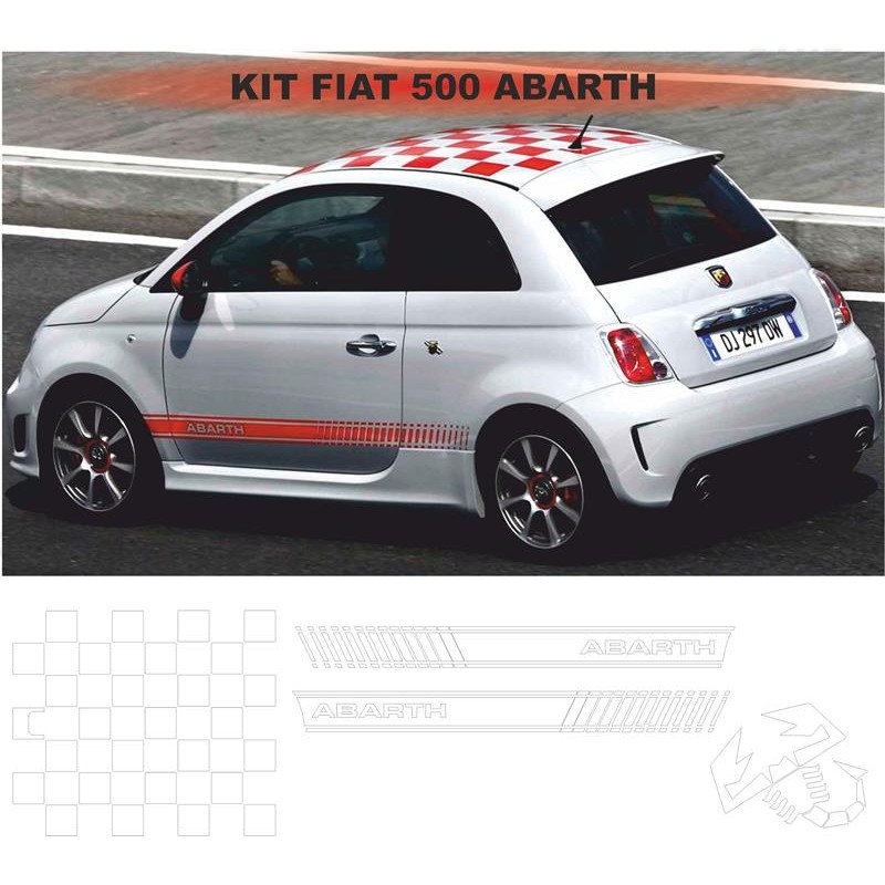 Fiat 500 kit complet effet Abarth Scorpion sticker autocollant Fun Stickers
