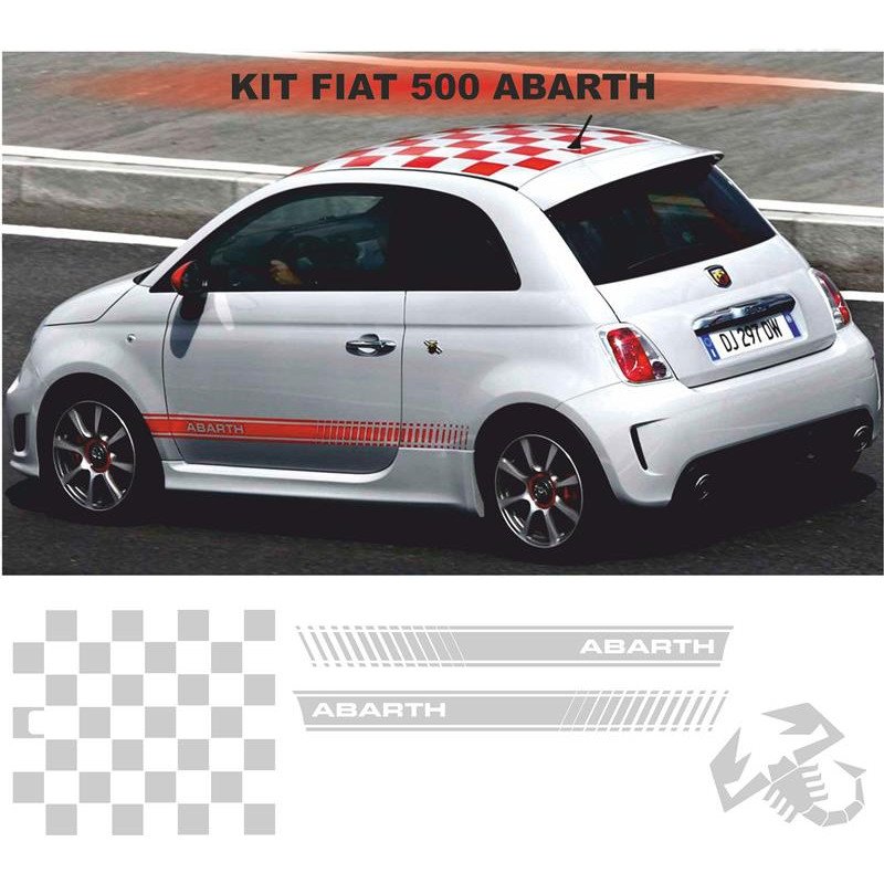 Fiat 500 kit complet effet Abarth Scorpion sticker autocollant Fun Stickers