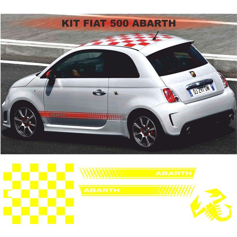 Fiat 500 kit complet effet Abarth Scorpion sticker autocollant Fun Stickers