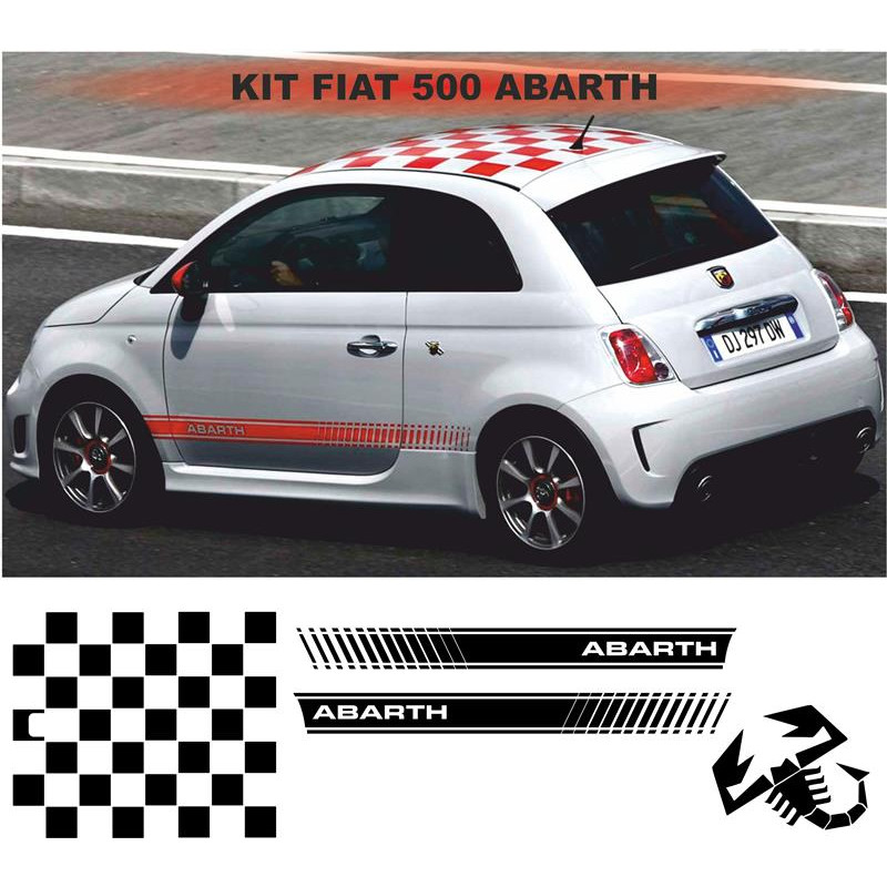 FIAT 500 kit complet effet Abarth scorpion - Tuning Sticker Autocollant