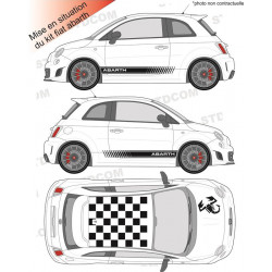 FIAT 500 kit complet effet Abarth scorpion - Tuning Sticker Autocollant