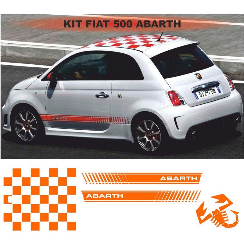 Fiat 500 kit complet effet Abarth Scorpion sticker autocollant Fun Stickers