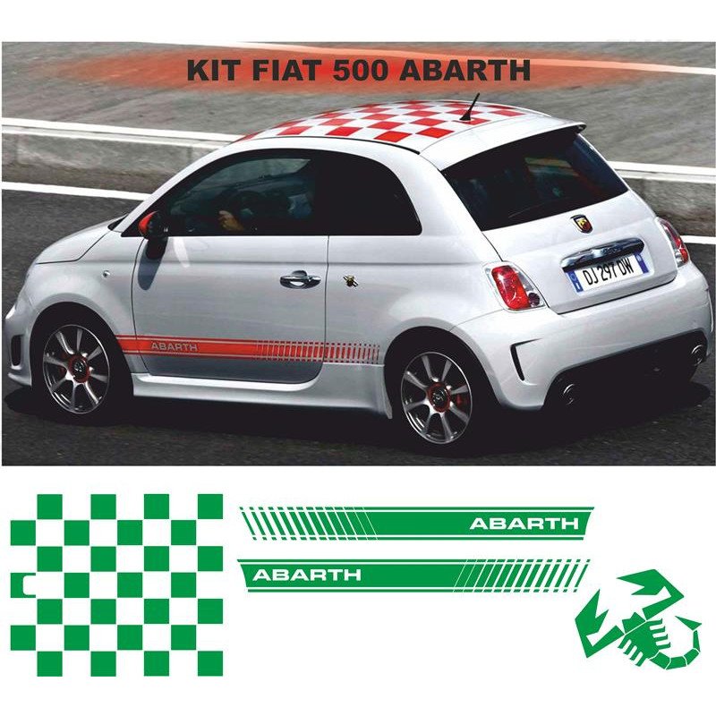 Fiat 500 kit complet effet Abarth Scorpion sticker autocollant Fun Stickers