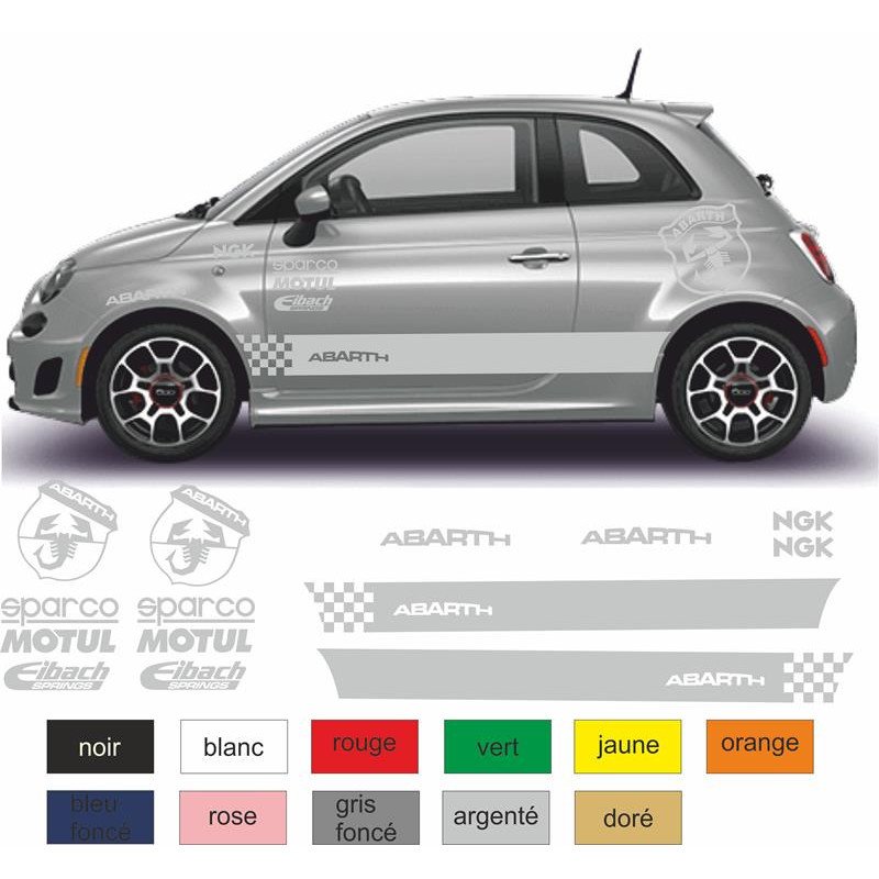 Fiat 500 kit competition Motul sponsor autocollant sticker tuning Fun Stickers