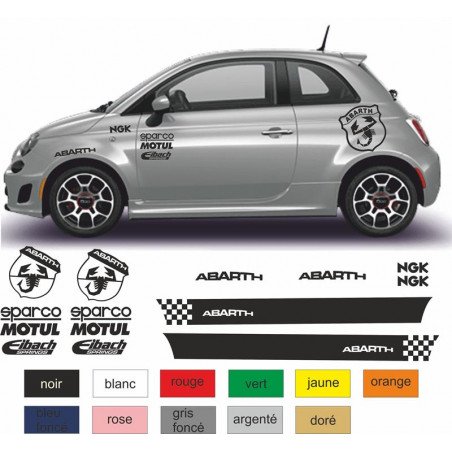 Fiat 500 kit competition Motul sponsor autocollant sticker tuning Fun Stickers