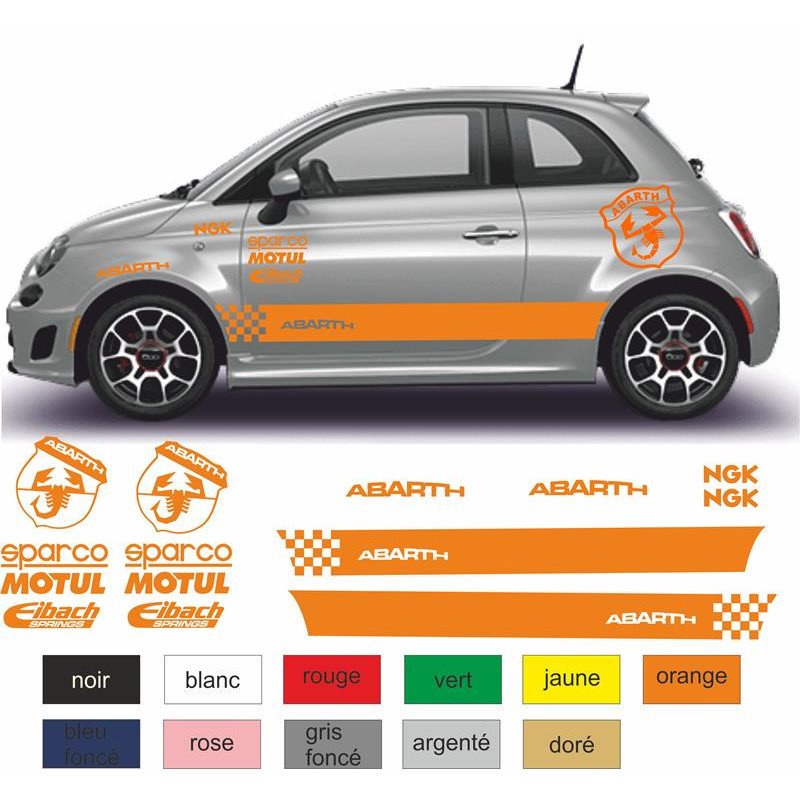 Fiat 500 kit competition Motul sponsor autocollant sticker tuning Fun Stickers