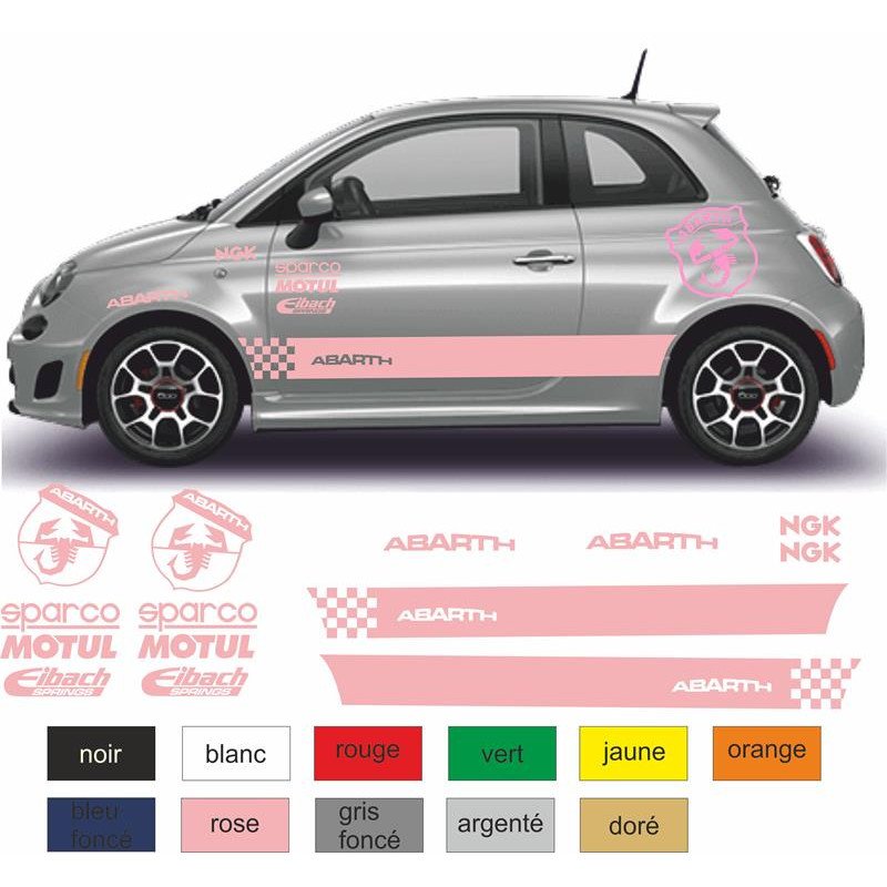 Fiat 500 kit competition Motul sponsor autocollant sticker tuning Fun Stickers