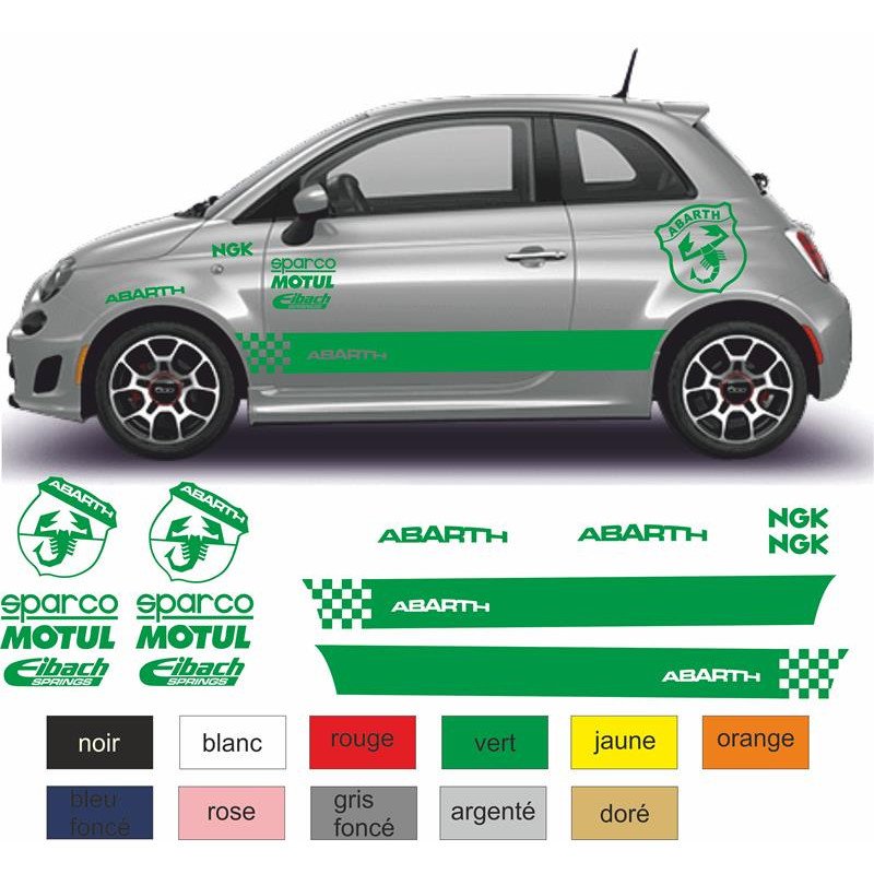 Fiat 500 kit competition Motul sponsor autocollant sticker tuning Fun Stickers