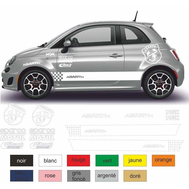 Fiat 500 kit competition Motul sponsor autocollant sticker tuning Fun Stickers