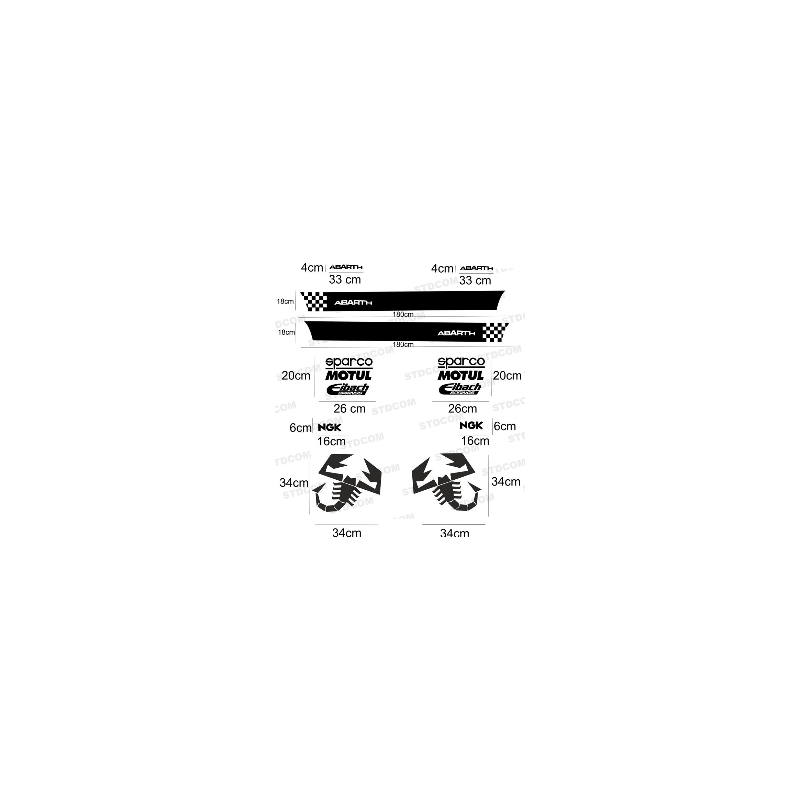 Fiat 500 kit competition Motul sponsor autocollant sticker tuning Fun Stickers