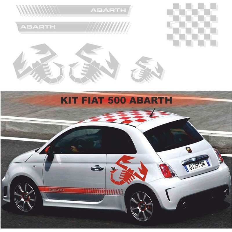 Fiat 500 autocollants Abarth 3 scorpions kit complet sticker Fun Stickers