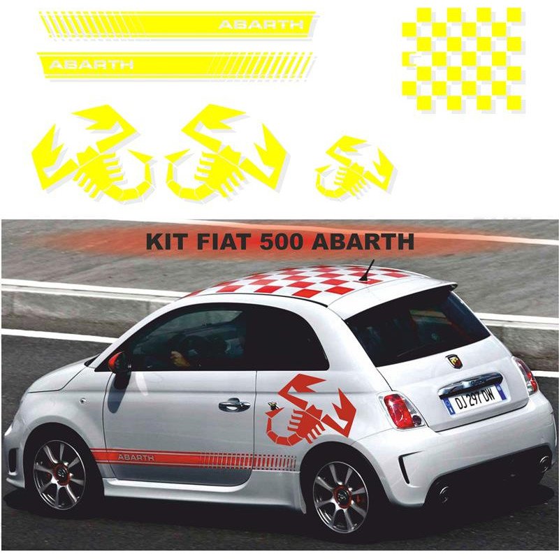 Fiat 500 autocollants Abarth 3 scorpions kit complet sticker Fun Stickers