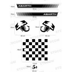 Fiat 500 autocollants Abarth 3 scorpions kit complet sticker Fun Stickers