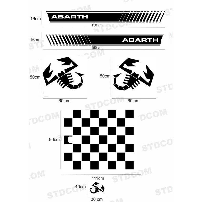 Fiat 500 Abarth Strips Down sticker sticker decoration crates