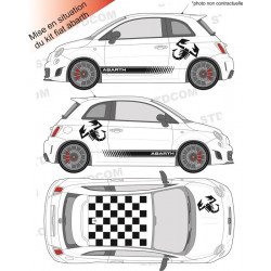 Fiat 500 autocollants Abarth 3 scorpions - Tuning Sticker