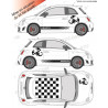 Fiat 500 autocollants Abarth 3 scorpions - Tuning Sticker