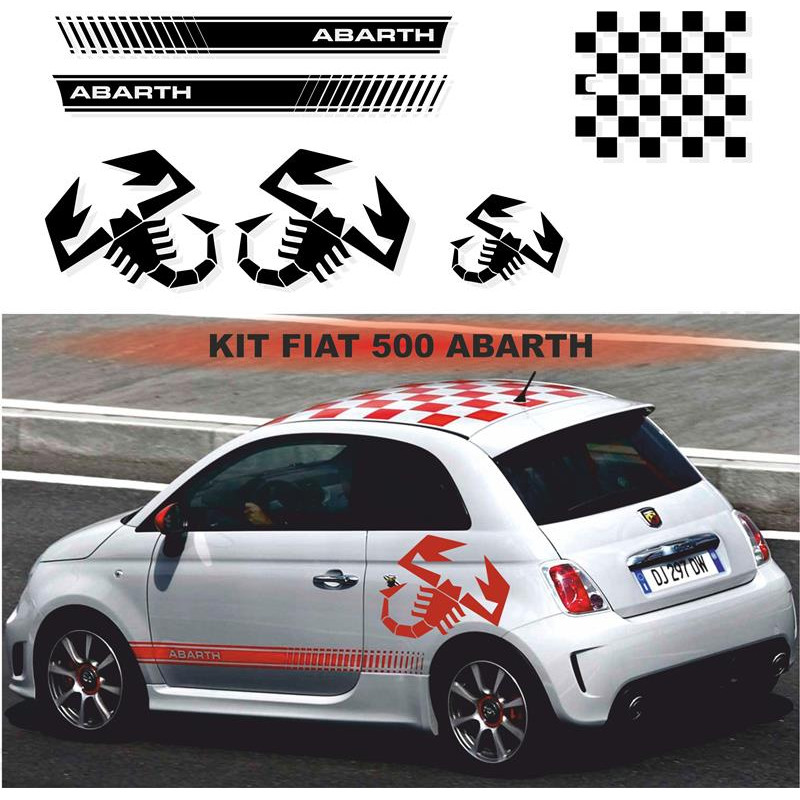 Fiat 500 autocollants Abarth 3 scorpions - Tuning Sticker