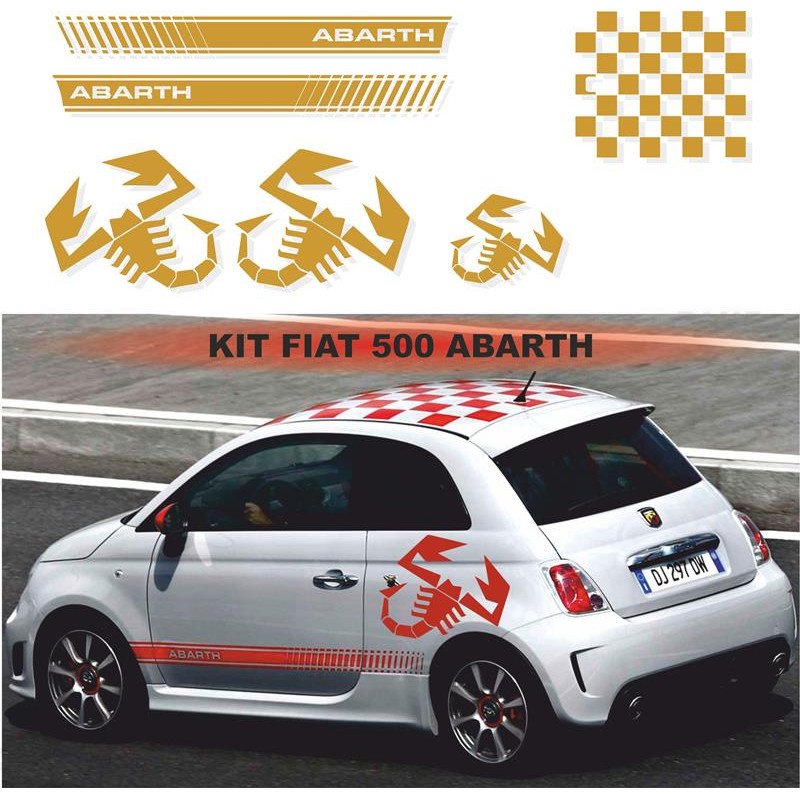Fiat 500 autocollants Abarth 3 scorpions kit complet sticker Fun Stickers