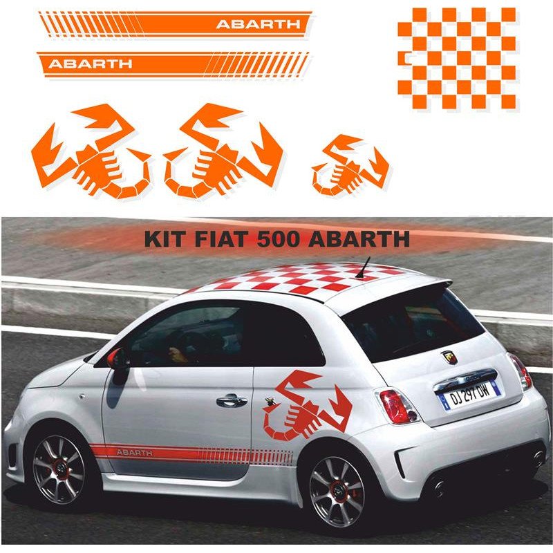 Fiat 500 autocollants Abarth 3 scorpions kit complet sticker Fun Stickers