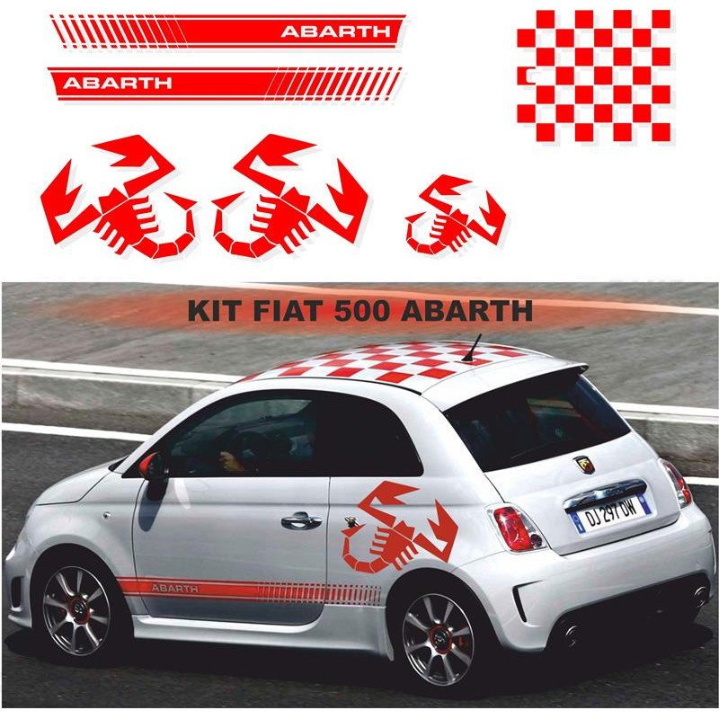 Fiat 500 autocollants Abarth 3 scorpions kit complet sticker Fun Stickers