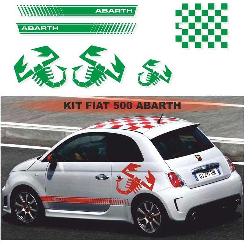 Fiat 500 autocollants Abarth 3 scorpions kit complet sticker Fun Stickers