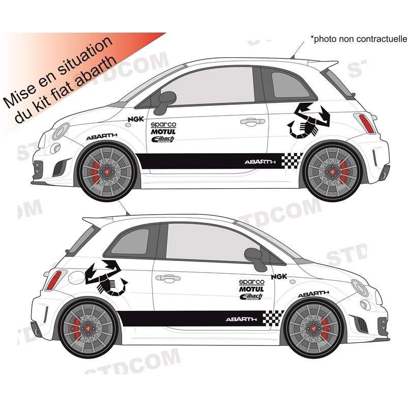 Fiat 500 sticker adhesif Abarth sponsors tuning autocollant Fun Stickers