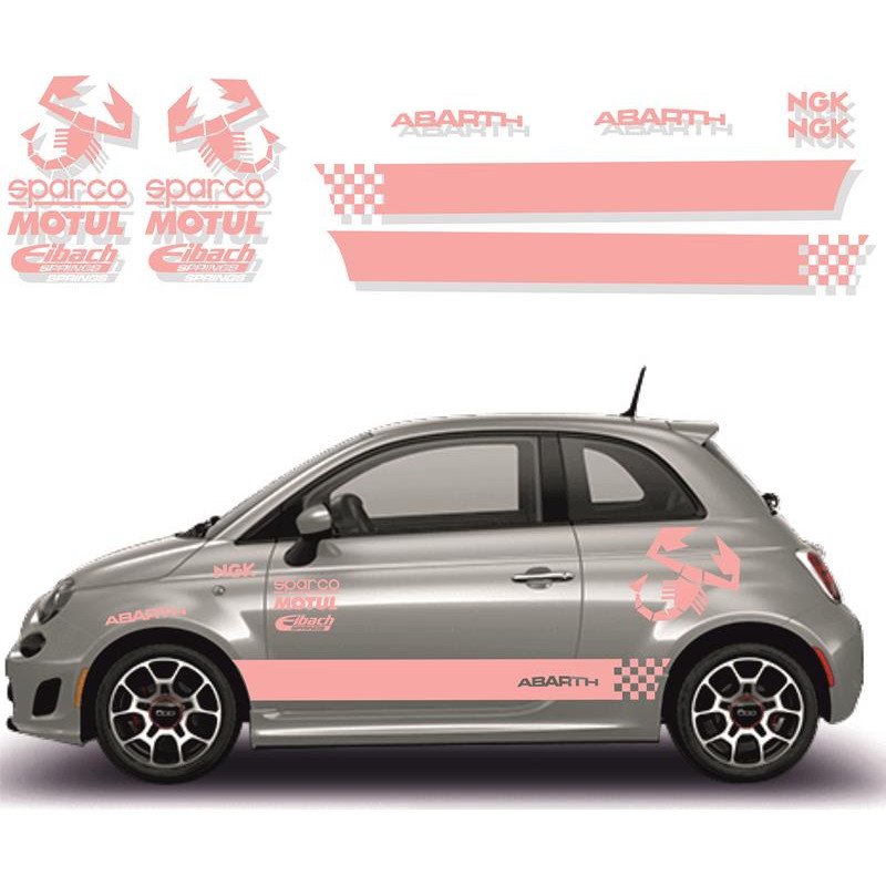 Fiat 500 sticker adhesif Abarth sponsors tuning autocollant Fun Stickers