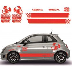 Fiat 500 sticker adhesif Abarth sponsors tuning autocollant Fun Stickers