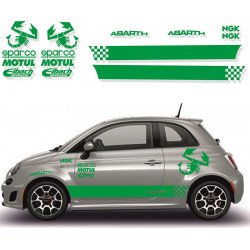 Fiat 500 sticker adhesif Abarth sponsors tuning autocollant Fun Stickers