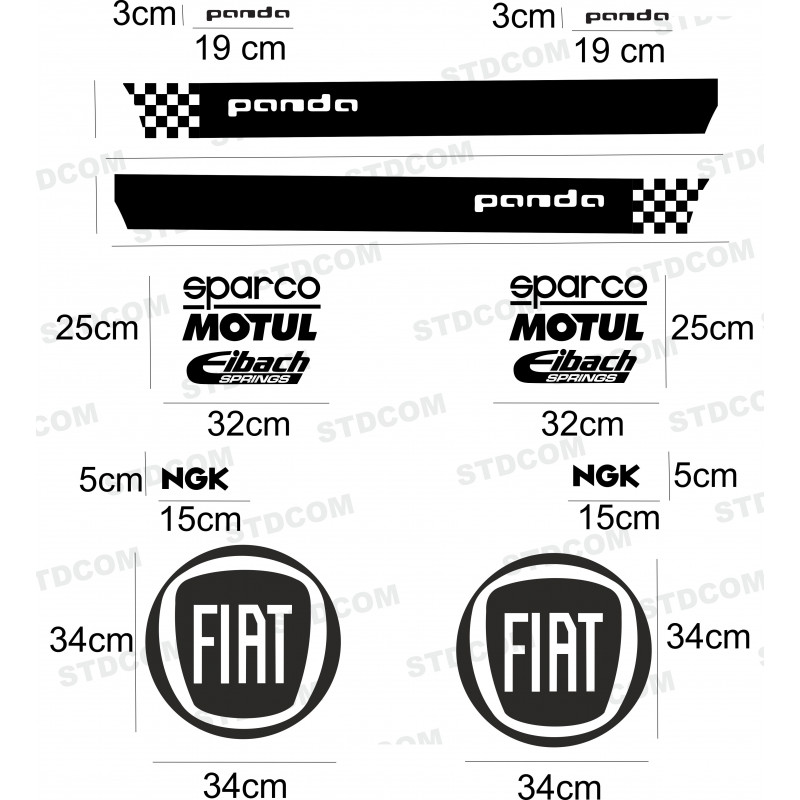 Fiat panda effet Abarth racing - Tuning Sticker Autocollant