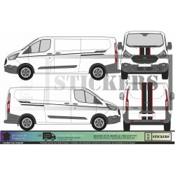 FORD TRANSIT CUSTOM BANDES CAPOT HAYON latérales KIT DÉCORATION- TUNING STICKER AUTOCOLLANT GRAPHIC DECALS