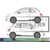 FIAT 500 Bandes bas de caisse drapeau Italie - Tuning Sticker Autocollant