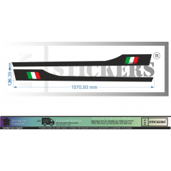 FIAT 500 Bandes bas de caisse drapeau Italie - Tuning Sticker Autocollant