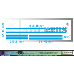 Fiat 500 bandes capot toit hayon kit complet autocollant sticker Fun Stickers