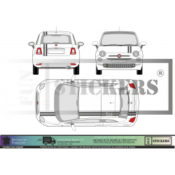 Fiat 500 Abarth Strips Down sticker sticker decoration crates