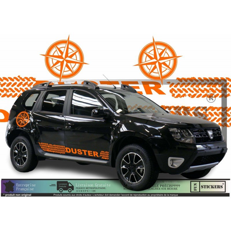 Dacia Duster kit deco boussole trace pneu autocollants aventure Fun Stickers