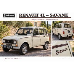 Renault 4L Savane bandes fines laterales autocollantes Fun Stickers