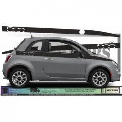 Fiat 500 stickers stripping lateral logo integre bandes Fun Stickers