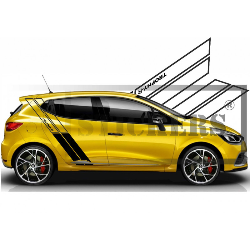 Renault Trophy-R racing Bandes latérales - NOIR - Kit Complet - Tuning Sticker Autocollant Graphic Decals