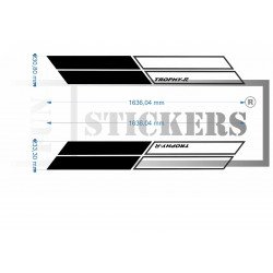 Renault Megane Trophy-R bandes laterales racing noir kit Fun Stickers