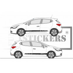 Renault sport racing RS bandes - NOIR - Kit Complet - Tuning Sticker Autocollant Graphic Decals