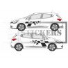 Renault Racing RS Sport damiers lateraux noir kit complet autocollant Fun Stickers