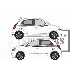 Renault Twingo 3 bandes laterales decoratives tuning autocollantes Fun Stickers