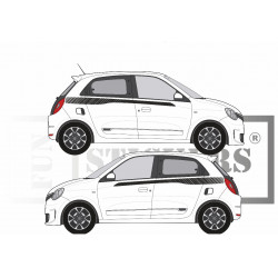 Renault Twingo 3 Bandes latérales décoratives  - Tuning Sticker Autocollant Graphic Decals