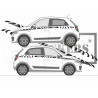 Renault Twingo 3 Bandes Latérales Effet zèbre - Tuning Sticker Autocollant Graphic Decals