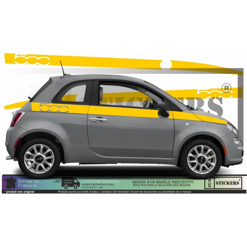 Fiat 500 - Kit Side Strips Logos 500 sticker stickers