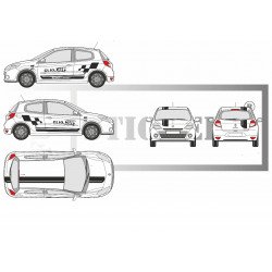 Renault Clio Cup kit bandes decoratives stripping lateral complet Fun Stickers